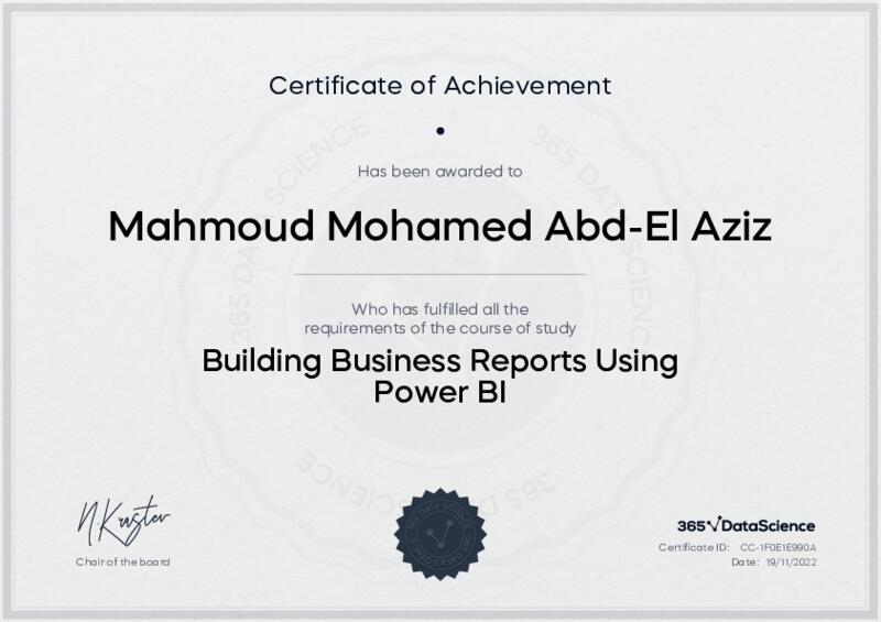 Building Business Reports Using Power BI Certificate